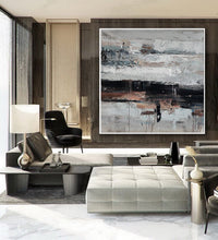 Load image into Gallery viewer, Gray White Brown Abstract Acrylic Painting on Canvas Ap083