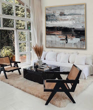 Load image into Gallery viewer, Gray White Brown Abstract Acrylic Painting on Canvas Ap083