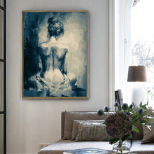 Load image into Gallery viewer, Nude Wall Art Original Black and White Erotic Painting for Bedroom Cp020