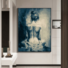 Load image into Gallery viewer, Nude Wall Art Original Black and White Erotic Painting for Bedroom Cp020