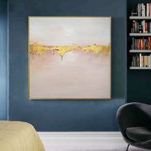 Load image into Gallery viewer, Pink and Gold Painting on Canvas Sunset Coastal Wall Art Office Decor Op059