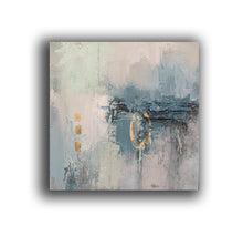 Load image into Gallery viewer, Blue White Gold Abstract Painting On Canvas Acrylic Painting Yp029
