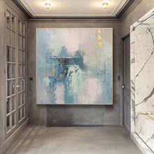 Load image into Gallery viewer, Gold Blue Original Abstract Painting Acrylic Huge Wall Art Yp023