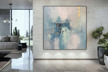 Load image into Gallery viewer, Gold Blue Original Abstract Painting Acrylic Huge Wall Art Yp023