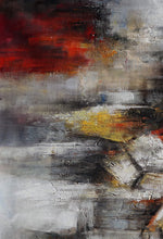 Load image into Gallery viewer, White Gray Red Abstract Painting on Canvas Large Piece of Art Ap094