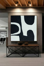 Load image into Gallery viewer, Black and White Minimalist Painting Textured Painting Kp070