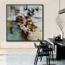 Load image into Gallery viewer, Green Gray White Abstract Artwork Oversize Texture Oil Painting Ap091