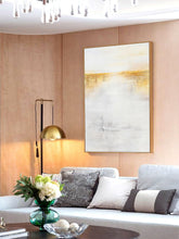 Load image into Gallery viewer, Gold White Wall Painting on Canvas Minimalist Painting Op029