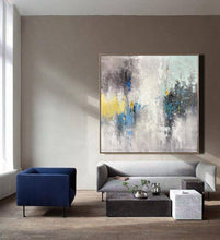 Load image into Gallery viewer, Gray Yellow Abstract Painting Original Modern Abstract Painting Cp007