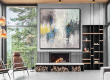 Load image into Gallery viewer, Gray Yellow Abstract Painting Original Modern Abstract Painting Cp007