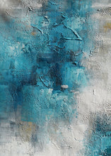 Load image into Gallery viewer, Turquoise Blue White Abstract Acrylic Painting on Canvas Ap099