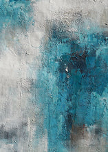 Load image into Gallery viewer, Turquoise Blue White Abstract Acrylic Painting on Canvas Ap099
