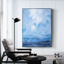 Load image into Gallery viewer, Large Ocean Painting Blue Sky Painting Office Art Ap116
