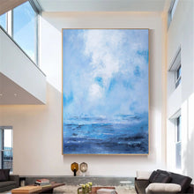 Load image into Gallery viewer, Large Ocean Painting Blue Sky Painting Office Art Ap116