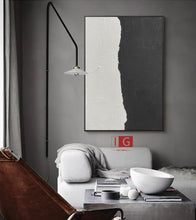 Load image into Gallery viewer, Black and White Painting Minimalist Abstract Painting Qp053