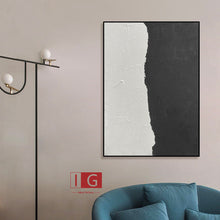 Load image into Gallery viewer, Black and White Painting Minimalist Abstract Painting Qp053
