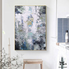 Load image into Gallery viewer, Heavy Texture Art Grey Wall Art Green Painting For Living Room Ap113