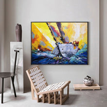Load image into Gallery viewer, Sailboat Painting Coastal Wall Art Landscape Painting on Canvas Op070