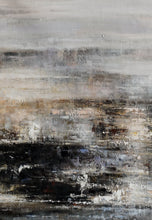 Load image into Gallery viewer, Gray Gold Black Abstract Wall Art Brown Oil Painting on Canvas Ap059