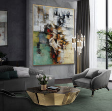 Load image into Gallery viewer, Green Gray Abstract Painting For Living Room Office Art Ap077
