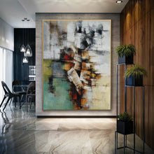 Load image into Gallery viewer, Green Gray Abstract Painting For Living Room Office Art Ap077