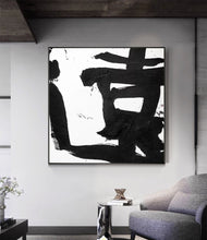 Load image into Gallery viewer, Black and White Painting on Canvas Original Artwork Op034