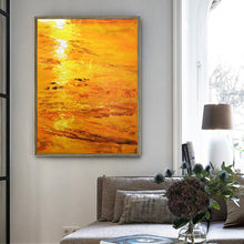 Load image into Gallery viewer, Beach Sunset Painting Orange Abstract Landscape Op053