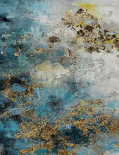 Load image into Gallery viewer, Gold Leaf Oversize Modern Texture Abstract Canvas Wall Art Ap061