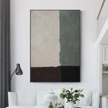 Load image into Gallery viewer, White Green Brown Black Art Living Room Handmade Painting Qp048
