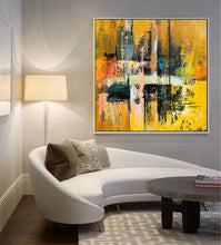 Load image into Gallery viewer, Yellow Brown Abstract Painting,Home Decor,Paintings on Canvas Bp046