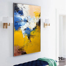 Load image into Gallery viewer, Yellow Abstract Painting Heavy Texture Canvas Art Living Room Kp006