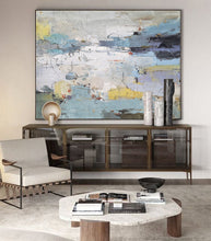 Load image into Gallery viewer, Original White Painting Blue Painting,Minimalist Abstract Canvas Art Bl008