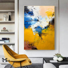 Load image into Gallery viewer, Yellow Abstract Painting Heavy Texture Canvas Art Living Room Kp006