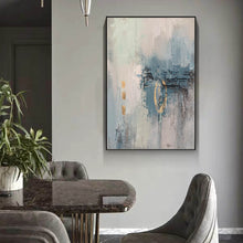 Load image into Gallery viewer, Gray Blue Abstract Wall Art Contemporary Art Painting Op082