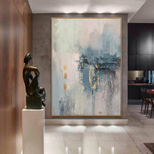 Load image into Gallery viewer, Gray Blue Abstract Wall Art Contemporary Art Painting Op082