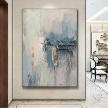 Load image into Gallery viewer, Gray Blue Abstract Wall Art Contemporary Art Painting Op082