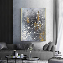 Load image into Gallery viewer, Gray Gold Acrylic Painting Modern Art Oversize Painting Kp017