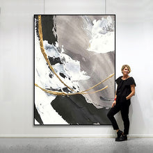 Load image into Gallery viewer, Black And White Wall Art Oversized Paintings on Canvas Gp081