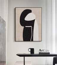 Load image into Gallery viewer, Beige Painting Blcak Painting Large Simple Canvas Painting Qp083