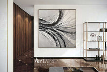 Load image into Gallery viewer, Minimalist Abstract Painting Beige Painting White Black Art Handmade Artwork Dp046