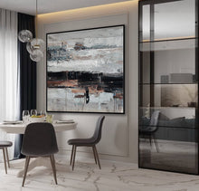 Load image into Gallery viewer, Gray White Brown Abstract Acrylic Painting on Canvas Ap083