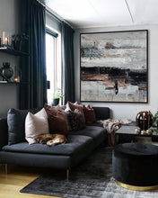 Load image into Gallery viewer, Gray White Brown Abstract Acrylic Painting on Canvas Ap083