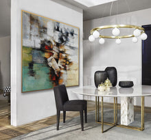 Load image into Gallery viewer, Green Gray White Abstract Artwork Oversize Texture Oil Painting Ap091