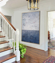 Load image into Gallery viewer, Deep Blue Abstract Painting on Canvas Beach Painting Op069