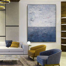 Load image into Gallery viewer, Deep Blue Abstract Painting on Canvas Beach Painting Op069