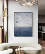 Load image into Gallery viewer, Deep Blue Abstract Painting on Canvas Beach Painting Op069