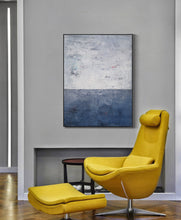 Load image into Gallery viewer, Deep Blue Abstract Painting on Canvas Beach Painting Op069