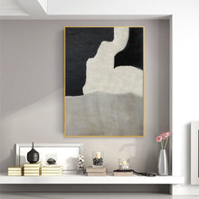 Load image into Gallery viewer, Black And White Grey Contemporary Art Hand Painted Abstract Painting Op097