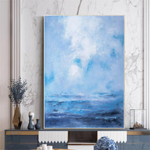 Load image into Gallery viewer, Large Ocean Painting Blue Sky Painting Office Art Ap116