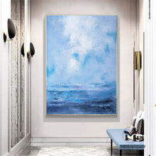 Load image into Gallery viewer, Large Ocean Painting Blue Sky Painting Office Art Ap116